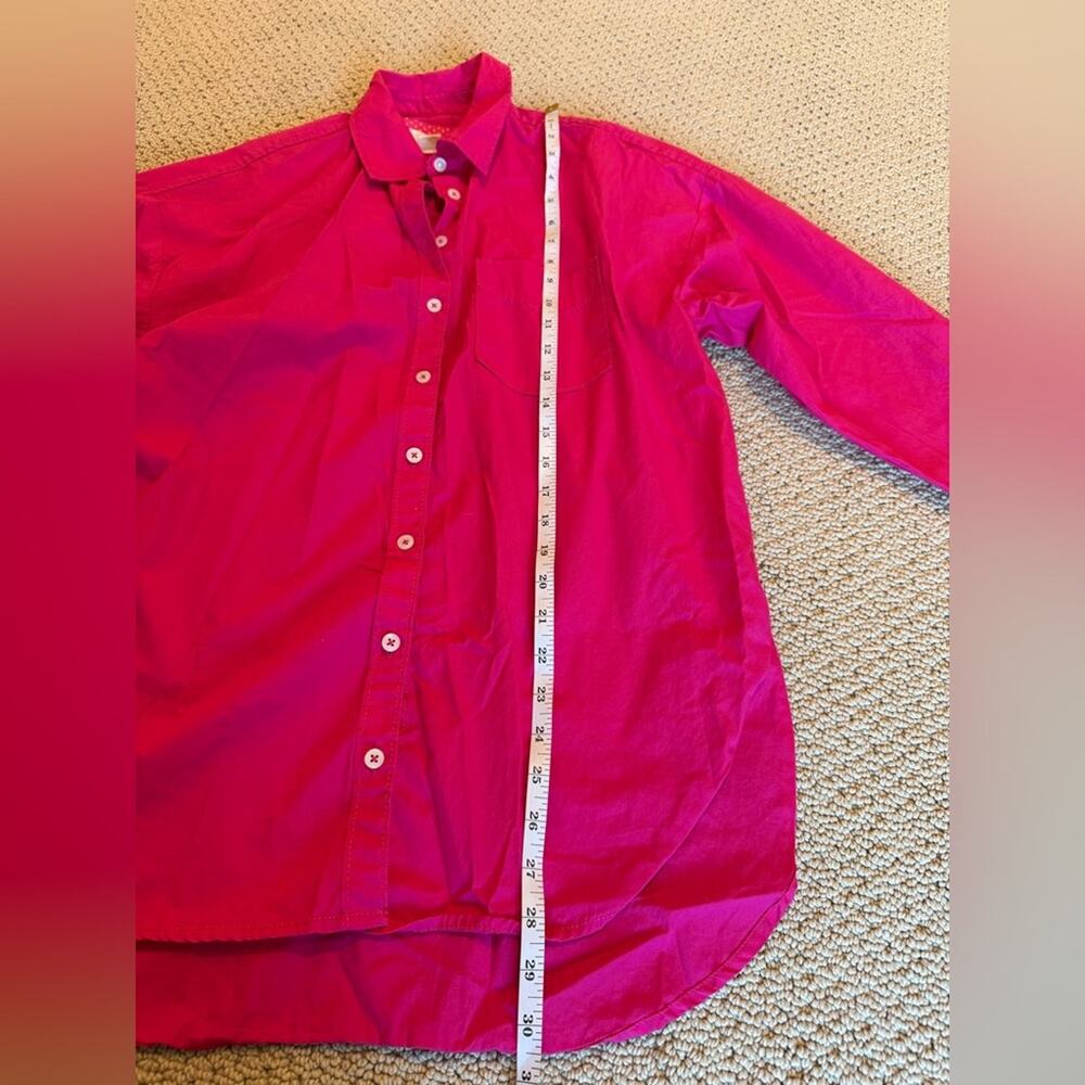 Maeve by Anthropologie Button Down Hot Pink Longsleeve Size XS Oversized - Picture 9 of 9